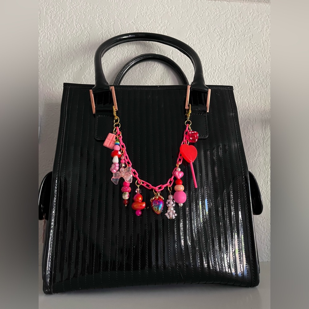 Bold Kawaii Charm Chain Bag Accessory – Colorful with Whimsical Charms